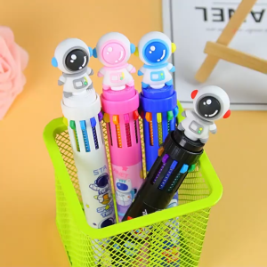 Themed 10-Color Retractable Ballpoint Pen – Astronaut Dinosaur & Unicorn | Fun & Cute Kids Stationery | Birthday Party Goodie | Gift Happiness