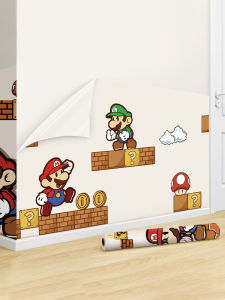 Mario Childrens Room Wall Protection Stickers Waterproof Moisture Proof Living Room Bedroom Decorative Stickers Decoration