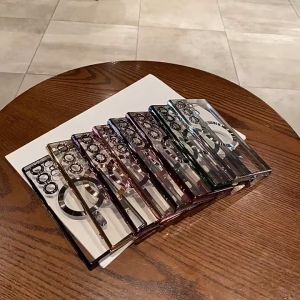 CrashStar Magnetic Laser Plating Soft Transparent Phone Case For Samsung Galaxy S25 S24 FE S23 S22 S21+ Note 20 Ultra A56 A55 A54 A36 A35 A34 A26 A25 A24 A17 A16 A15 A14 A07 A06 A05 A05S 5G Magsafe Wireless Charging Phone Casing Cover With Lens Films