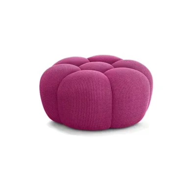 Lusheng Bubble Dragon Lazy Sofa Single Person Football Footrest Honeycomb Pumpkin Chair Fabric Sofa Italian Minimalist Style Soft Sponge Filling
