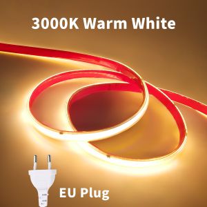 220V 230V COB LED Strip Light 296 LEDs/m High Brightness Waterproof Flexible LED Tape Ribbon for Room Kitchen Outdoor Lighting