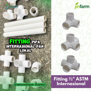 JIRIFARM - Fitting Pipa Paralon 1/2 Inch Inci Tee 3 Way Arah 1/2" ASTM Internasional