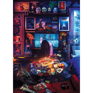 500/1000Pcs Paper Puzzle Horrors and Scary Movies Jigsaw Puzzle for Gameroom Bedroom Livingroom Decor Family Fun Activity