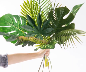 Faux Monstera Leaves Fake Artificial Palm Green Plants Tropical Monstera Leaves Home decor