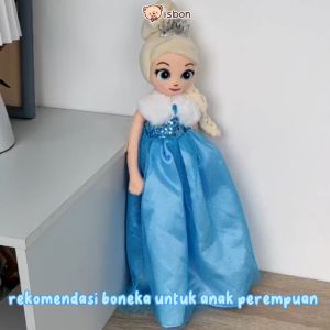Boneka princess lisa biru mainan anak perempuan istana boneka plush elsa kartun karakter cewek dan hadiah untuk anak