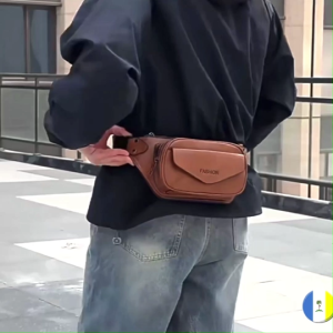 Ready Stock!! LEEFO Motorcycle Riding Fashion Pu Water Resistant Men Waist Bag Chest Bag Pouch Bag