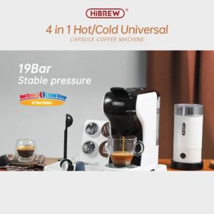 HiBREW H1A 4 in 1 20BAR Hot/Cold Multiple Capsule Coffee Maker Machine Suitable Nespresso Dolce Gusto Ground Coffee ESE POD Coffee Maker with Free Gift Tray