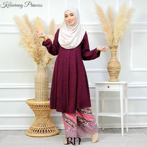 Kebarung Labuh Kebaya Moden Muslimah Plain Batik Plus Size Cutting Besar Nursing Friendly Kebaya Hitam Navy Ironless