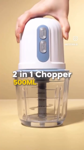 Mitochiba Chopper CH 60 ( 2 in 1 - 500 ml ) TWINCHOP Gelas Kaca Penggiling dan Penghalus Bumbu