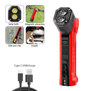 Multi functional folding COB LED car repair work light USB rechargeable ultra bright flashlight 180 ° rotating outdoor camping hiking night light