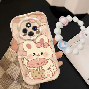 Creative Cute Cartoon Rabbit Silicone Case for Redmi 14R 14C Phone Protective Cover Full Lens Protection Anti-Fall Soft Shell