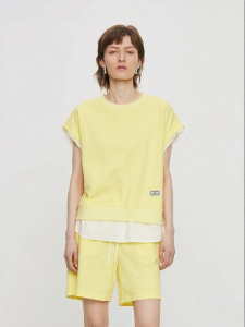 URLAZH | Lemon Yellow Loose Layered T-Shirt