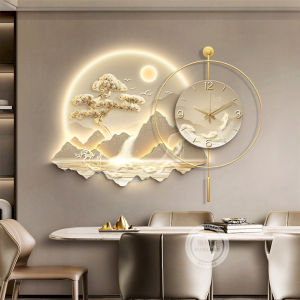 RUIBAHAO | Modern Luxe Wall Art with Clock Dining Living Room Decor