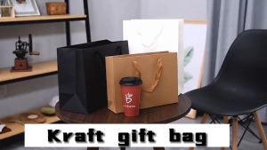 【10pcs】Kraft Paper Bag Plain Rope Handle Hand bag Gift Packaging Bags With Handles High-end Gift Bag