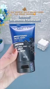 BROMEN FACIAL WASH & SERUM - SABUN PEMUTIH & PENCERAH WAJAH PRIA (FREE POUCH)