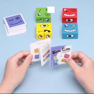 Wooden Expression Puzzles Building Block Magic Face Changing Montessori Educational Toys