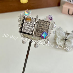 Handmade DIY Butterfly Book Page Turning Diamond Embedded Mobile Phone Chain Key Holder Pendant Jewelry Accessories