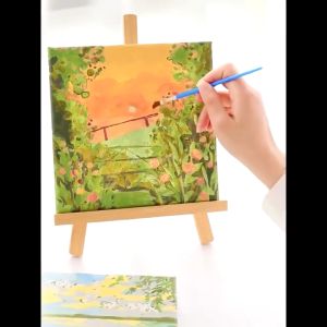 Digital Oil Paint By Numbers 20x 20cm Canvas Frame Number Painting Living Room Wall Decor canvas wholesale spring notebook stationary