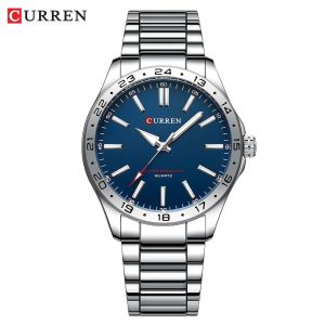 CURREN 8452 Casual Sport Simple Business Mens Watches 2025 Stainless Steel Band Wristwatch Quartz Clock with Luminous Pointers