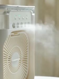 Quạt Điều Hòa Hơi Nước Mini Quạt Phun Sương Hơi Nước Làm Lạnh Không Khí Để Bàn Văn Phòng Quạt Phun Sương Hơi Nước 3 Chế Độ Hẹn Giờ Thông Minh Đèn LED 7 Màu Làm Mát Kép Tiết Kiệm Điện