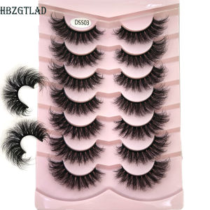 2025 ใหม่ 7 คู่ CAT EYE Lashes Fluffy Faux Mink Lashes 8D Wispy Lashes Pack Dramatic ยาวหนาขนตาปลอม Eyelas