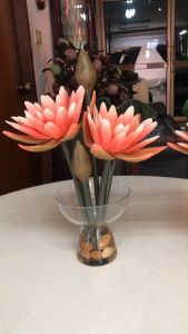 แจกันดอกบัวประดิษฐ์ ดอกบัวปลอมพร้อมแจกัน