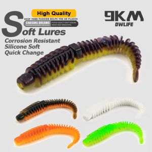 9KM 10Pcs Soft Plastic Lure Bass Worm Baits Fishing Lure Swimbaits for Ned Rig Hook Saltwater