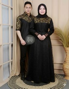 new couple gamis burkat mutiara baju pasangan kondangan syari