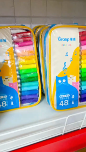 Màu Acrylic Marker Grasp Cao Cấp Ngòi Brush Túi Vải -Vẽ Mọi Chất Liệu Không Lem 24/36/48màu 51055