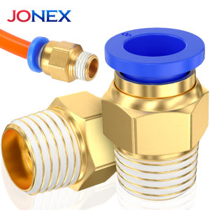5PCS Pneumatic Fitting Connectors PC 4/6/8/10/12mm Thread 1/8 1/4 3/8 1/2  Air Hose Fittings Pipe Quick Connector Accessories