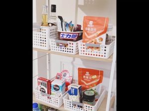 ตะกร้าพลาสติก กล่องเก็บของ ตะกร้าจัดระเบียบ storage basket มีที่จับกันลื่น สไตล์มินิมอล ประหยัดพื้นที่ 2แบบ 5ขนาด Simple Cleaning