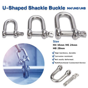 Jozoo D-Type/U-Shaped Shackle Buckle D Ring Lock Bow Shackle Wire Rope Fastener Hardware Accessorie M4 M6 M8