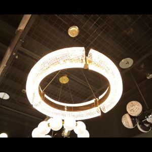 Italian style acrylic curved round chandelier modern design Nordic ceiling light for villa living room home decor