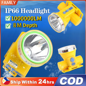 Diving LED Headlamp Water Resistance Rechargeable Flashlight Outdoor-Double lithium battery-4000mAh gifts for men