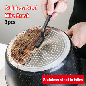 ItemMart Stainless Steel Wire Brush Tooth Brushes Rust Scrub Remove Cleaning Tools 3pcs/set