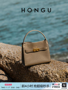 Red Valley Ladies Handbag Top Layer Cowhide Single Shoulder Satchel Diana Bag Elegant Small Size Casual Chic Style Bucket Shape