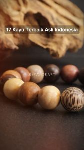 Gelang Campuran Kombinasi 17 Kayu Bertuah 12mm ASLI Unik Etnik Terbaik untuk Pria Wanita