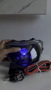 lampu depan custome mio j biled mini laser H4 cahaya biled asli +Relay