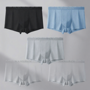 Nanjiren | Cotton Four-angle Underwear With Silk Antibacterial Crotch