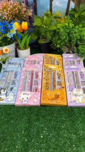 สินค้าใหม่ ชุดดินสอการ์ตูนชุดเครื่องสำหรับเด็กสัตว์น่ารัก ชุดดินสอพกพาลวดลายน่ารัก 1ชุด6ชิ้น
