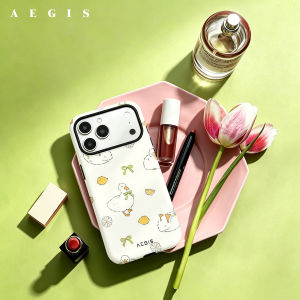Potdemiel | Cute Little Duck Double Layer Hard Shell for iPhone 17 16 15 14 Plus 13 Pro Max Anti-Drop Shockproof PC Case