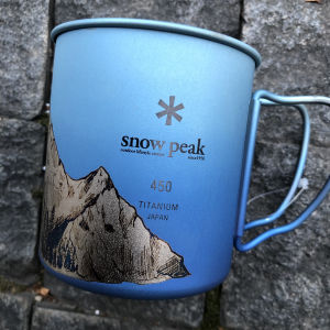 Snowpeak Pure Titanium Cup Mountain Climbing Camping Outdoor Coffee Mug Carving Foldable Water Container 450ml 300ml