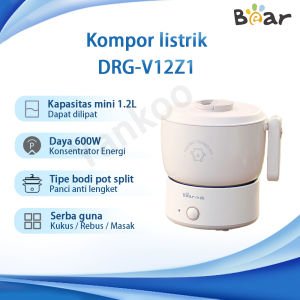 Bear Panci listrik DRG-V12Z1 1.2L 600W Desain split lipat portabel perjalanan multifungsi mini panci listrik