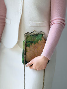 Original Scenic Silk Phone Bag with Lock Clasp Crossbody Bag for  13 And 15Pro Max by Twin Sisters New Collection