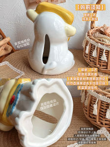 Cute Pet Dog Ceramic Tissue Box High Aesthetic Desktop Decoration New Home Gift Ceramic Decorative Items Cartoon Style Storage Organizer