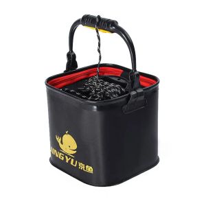 Portable Fishing Bucket for Live Fish Folding Leak Proof Reusable Multifunctional Folding Fishing Box Water Container Wash Basin
