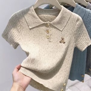 V.C.I | Summer Polo Neck Embroidered Bear T-Shirt