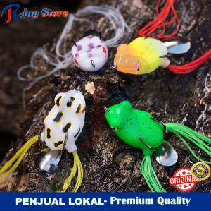 R.joy - Umpan Pancing kodok soft bait Casting gabus dengan Spiner dan ekor bahan karet 3cm berat 4gr