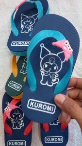 Sandal Jepit KUROMI Anak Perempuan Cewek Empuk Lentur Bahan Karet Variasi Lengkap