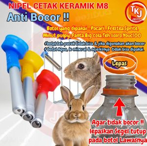 nipel kelinci cetak keramik M8 pipa tebal dot kelinci nipple hewan untuk kelinci kucing hamster musang marmut Guinea termurah pusat grosir
